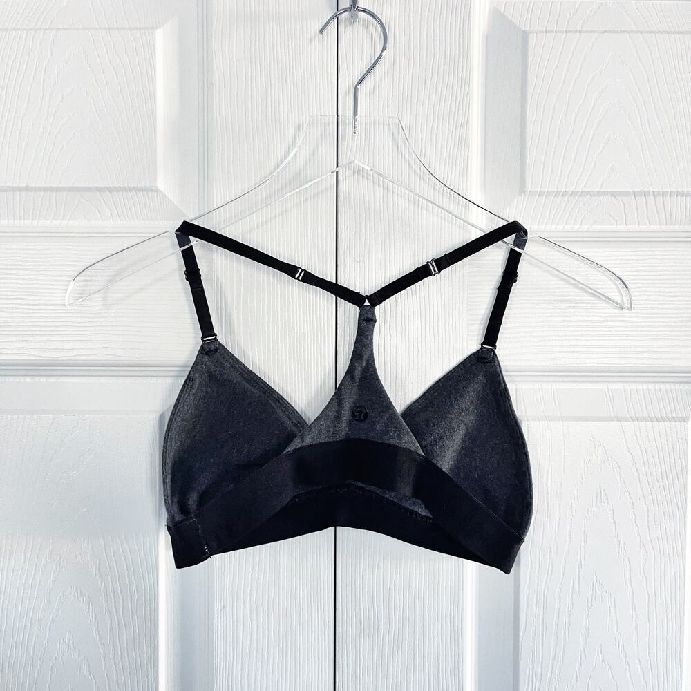 Lululemon Live Natural Bra II Heathered Inkwell Gray Black Yoga Bra Athleisure - Picture 3 of 5